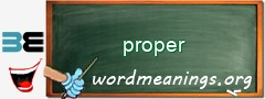 WordMeaning blackboard for proper
